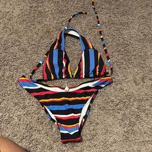 Express Multicolor Striped Bikini